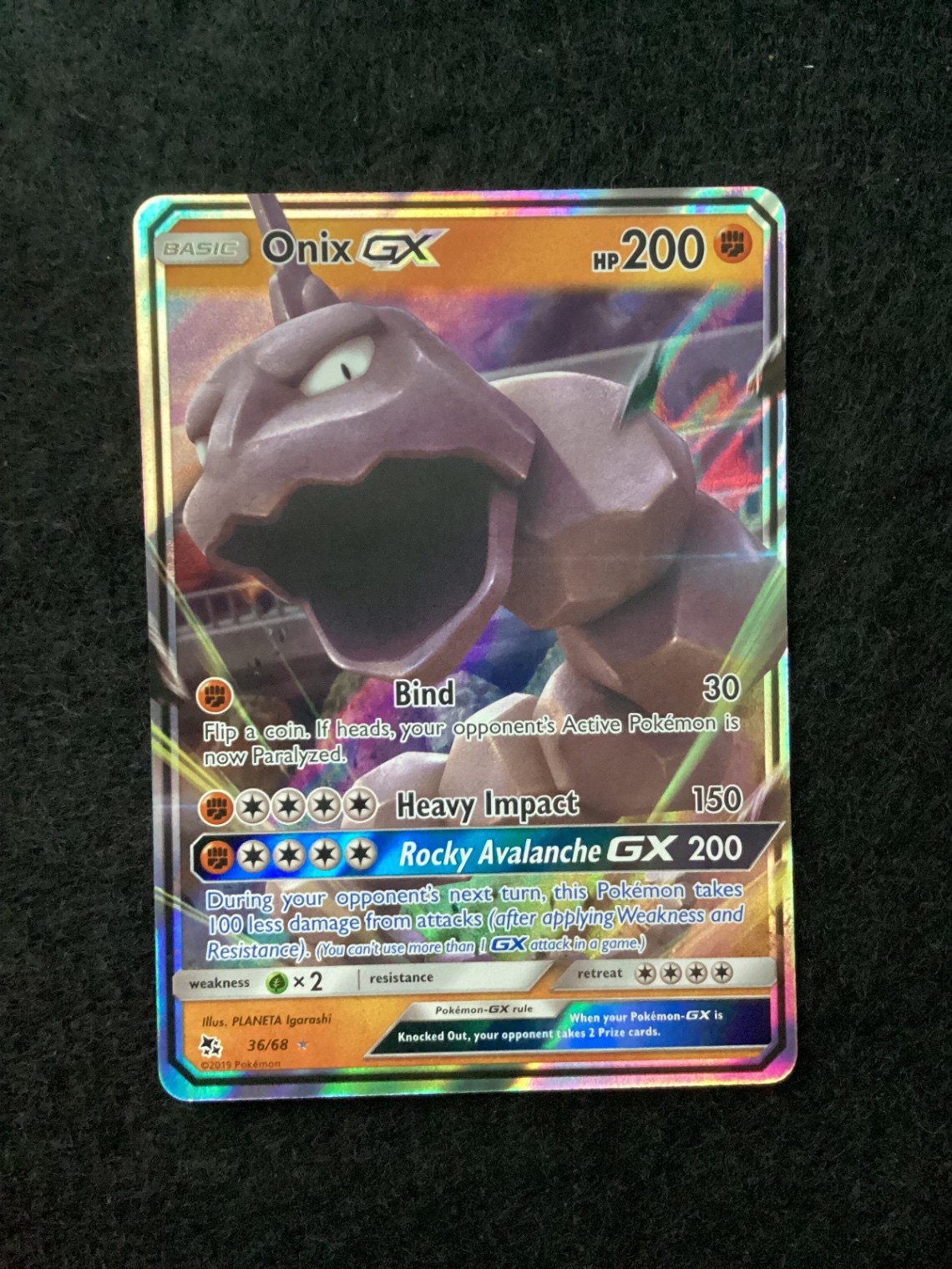 Onix GX Ultra Rare Hidden Fates 36/68 NM