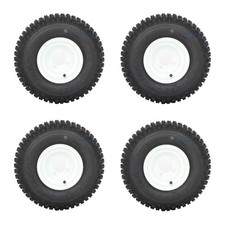 Knobby 18x9.50-8" Golf Cart Tires/ATV Tires and 8" White Steel Golf Cart...