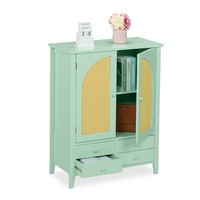 Sideboard Wohnzimmerschrank Anrichte Beistellschrank Kommode SchräNkchen Rattan
