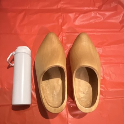 Handmade Pair of Wooden Clogs Shoes