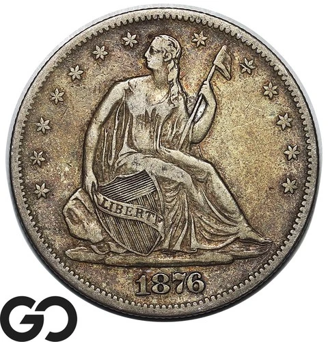 1876-S Seated Liberty Half Dollar, Scarcer San Francisco Issue, Choice VF++