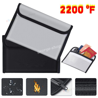 2200℉ Fireproof Money Bag Waterproof Document Envelope File Pouch Safe ...