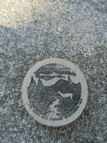Vintage Wooden Nickel Apple Butter Fest White Deer Township PA Bicentennial 1976