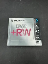 DVD+RW Fujifilm Discs DVDs 120 Min 4.7GB Jewel Cases Brand New Pack Of 5 Sealed
