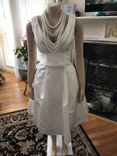 Short New With Tags Ivory davinci wedding dress Size 8 With Pearls