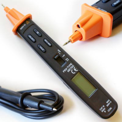 Digital Stift Typ Multimeter Sonde Spannungsprüfer Erkennen Durchgang Batterie Audio
