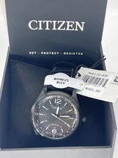$325 CITIZEN Eco-Drive CLASSIC GLOW DARK Luminous black index-Arabic AW011503E