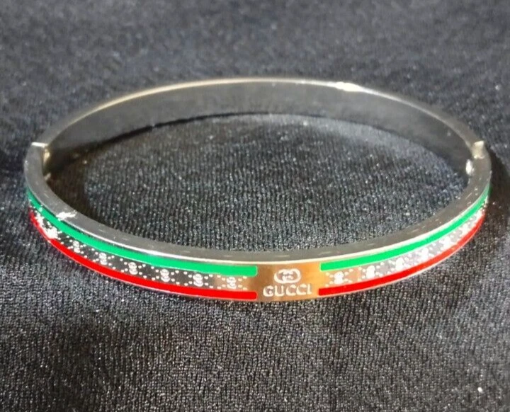 Gucci Bracelet en Acier Inoxydable, Ton Argent, Accessoires Cadeau