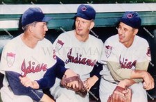 GR886 Mel Harder - Bob Feller-Billy Joe Davidson 8x10 16x20 Colorized Photo