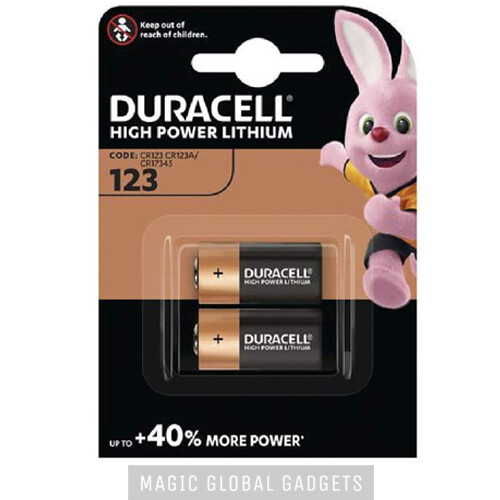 GENUINE 2X DURACELL CR123 3V PHOTO BATTERY DL123A/CR17345 EXPIRY 2033