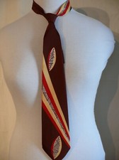 1930-40 s Art Deco Tie Brown , yellow red ,very short