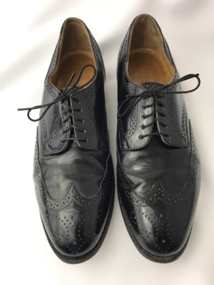Johnston & Murphy Wingtip Black Leather Mens Size 10 Dress  display picture 2