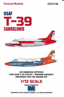 Caracal Models 72136 x 1/72 US T-39 Sabrelinger 6 marking options | eBay