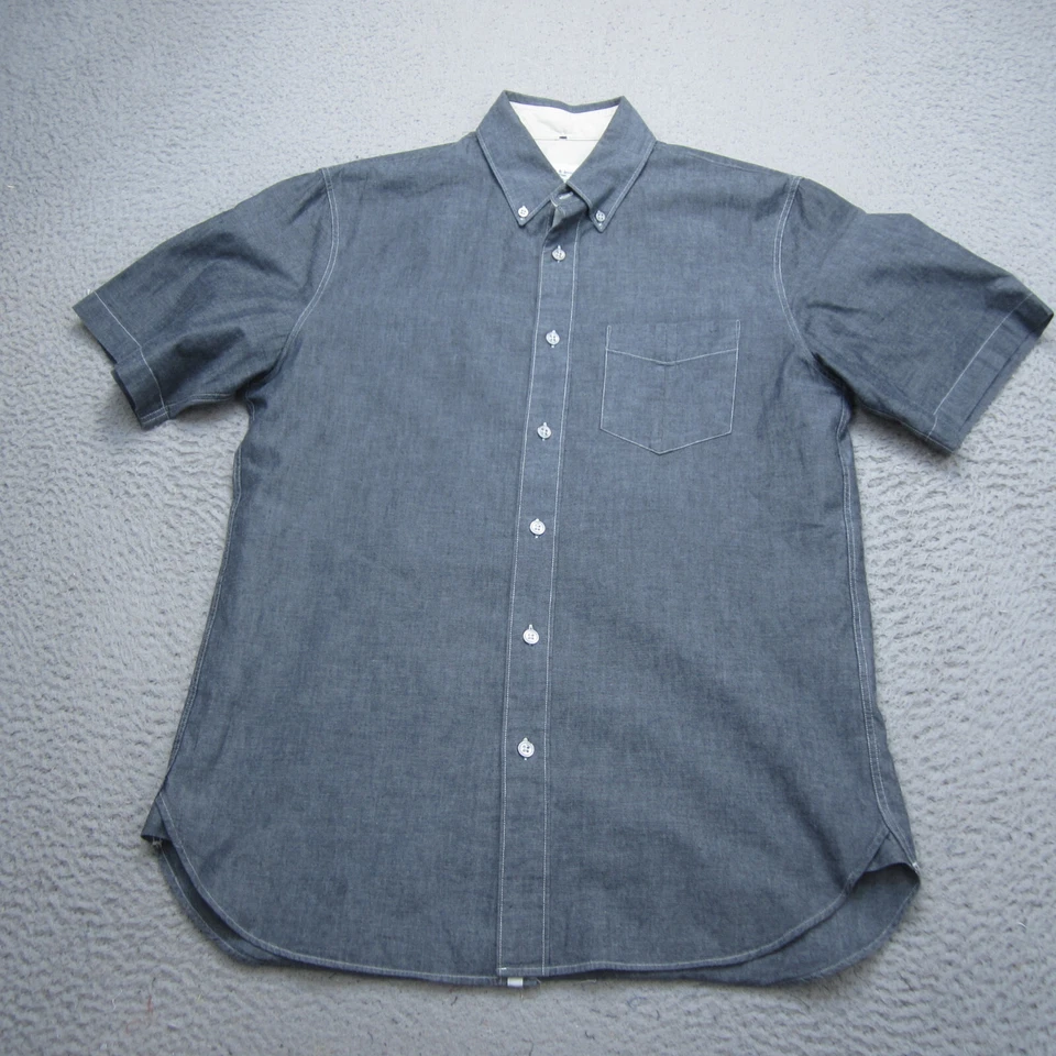 Rag & Bone Shirt Mens S Gray Button Up Work Standard Issue Pocket Casual - Image 2 of 4