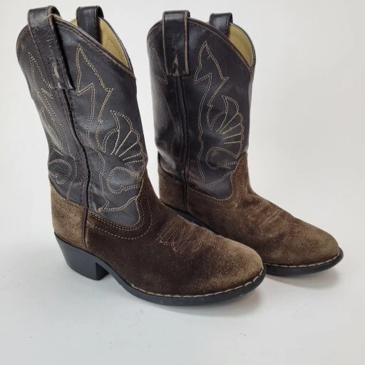 Masterson Boot Co. Botas Vaqueras Occidentales Marrón Gamuza Bordada Juvenil Talla 12.5M Foto 2 de 4