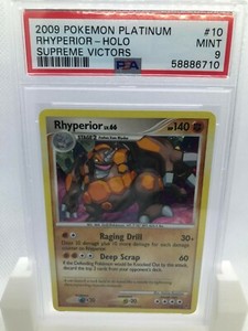 PSA 9 MINT Platinum Supreme Victors Holo Rhyperior #10 Pokemon Card LOW POP