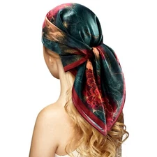 100% Silk Head Scarf for Women - 27" Hair Scarves Satin Head Scarf Bandanas S...