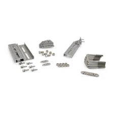 (4) 10" Aluminum and Stainless Trailer Swivel Bunk Bracket Kit 3 x 3 Crossmember