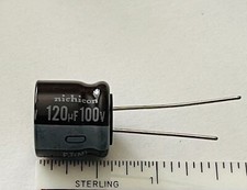 CAPACITOR 120uF 100V 105 C PJ M RADIAL, NICHICON COMPACT LONG LIFE c 