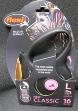 NEW FLEXI CLASSIC RETRACTABLE TAPE LEASH 16 FOOT 110 LARGE BLK FREE SHIPPING