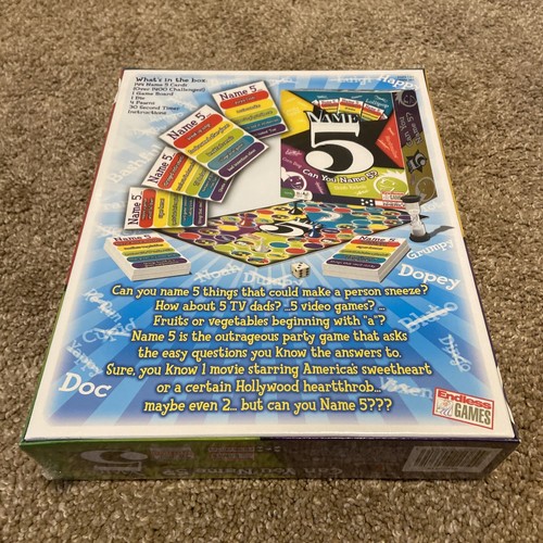 02nc0618 Name 5 Can You Name 5 Board Game Endless Games Family Trivia Sealed Ebay 02nc0618 Name 5 Can You Name 5 Board Game Endless Games Family Trivia Sealed Ebay