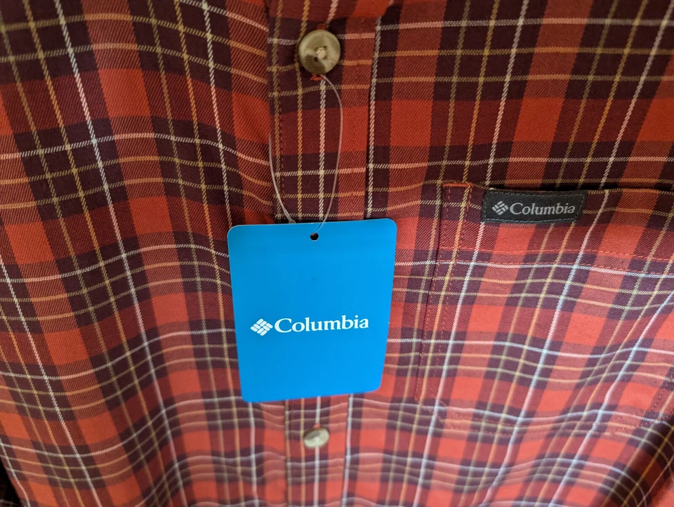 Camisa a Cuadros Columbia Para Hombre Roja Multicolor Vapor Ridge III Mediana Nueva con Etiquetas Foto 3 de 4