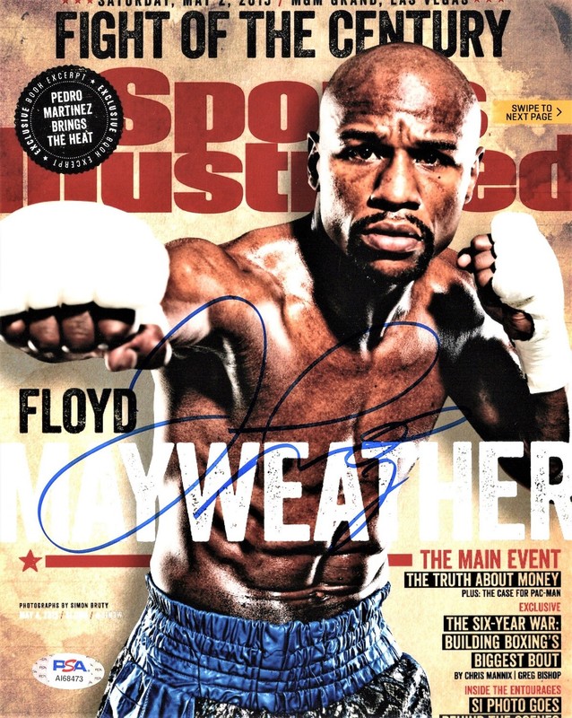 Floyd Mayweather Jr. Signed Autographed Boxing SI 8x10 inch Photo + PSA/DNA COA