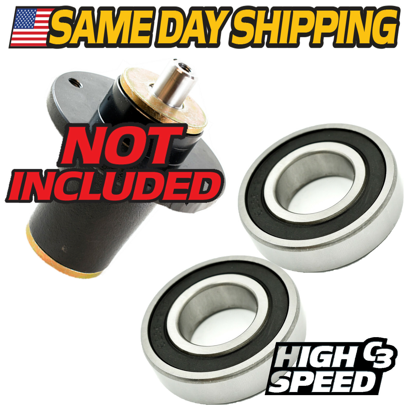 HD Switch 4 Premium C3 Blade Deck Spindle Bearings fits Spartan 410-0003-00 w/ C3 & High Temp Grease Upgrade Lawn Mower Spindle