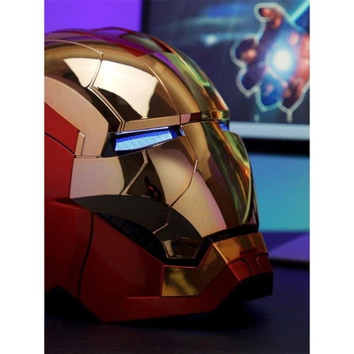 New Iron Man Gold MK5 Helmet Electronic Voice Activated Open&Close Mask Autoking - Picture 6 of 21