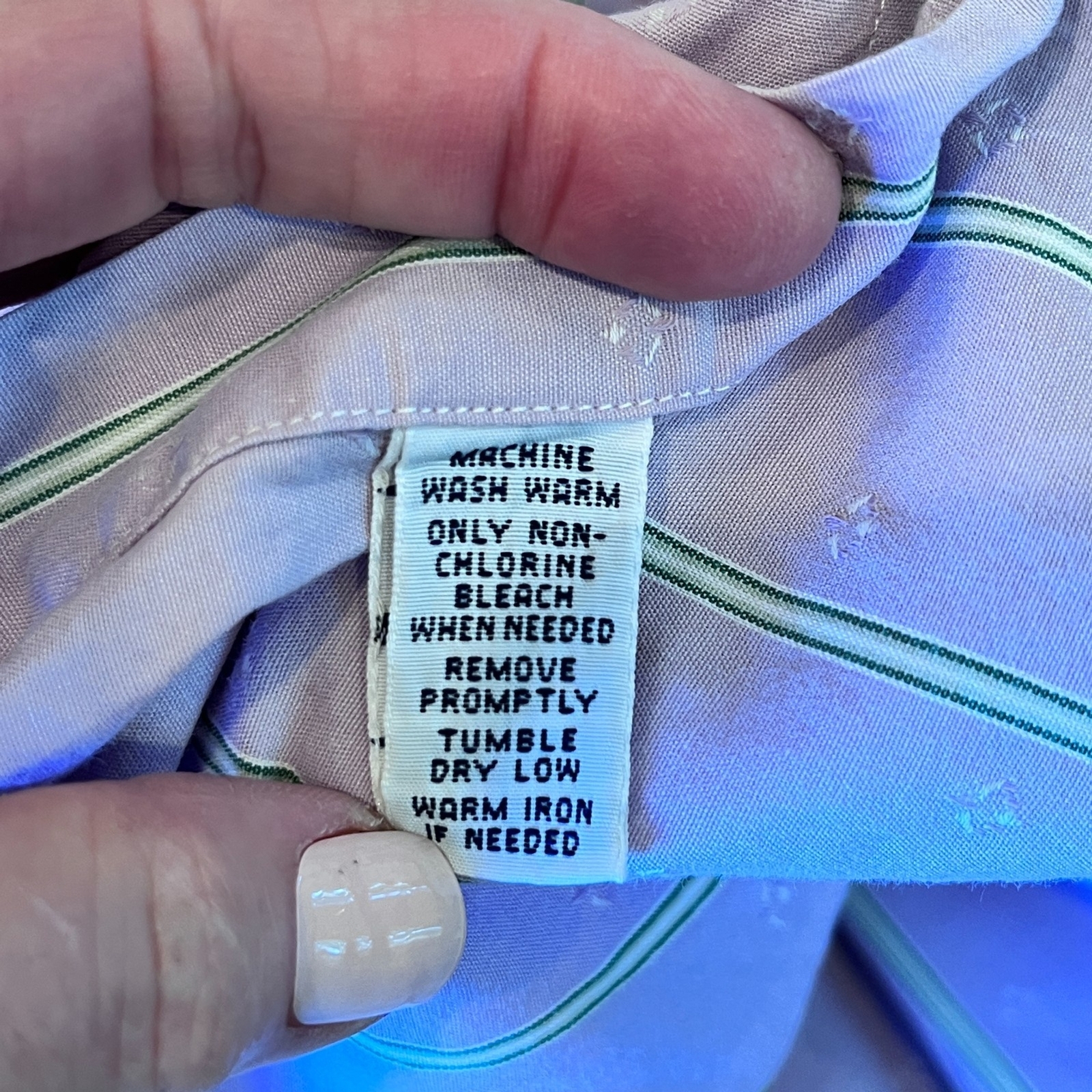 POLO Ralph Lauren Purple Dress Shirt Green Stripes Large Office Work Career thumbnail 6