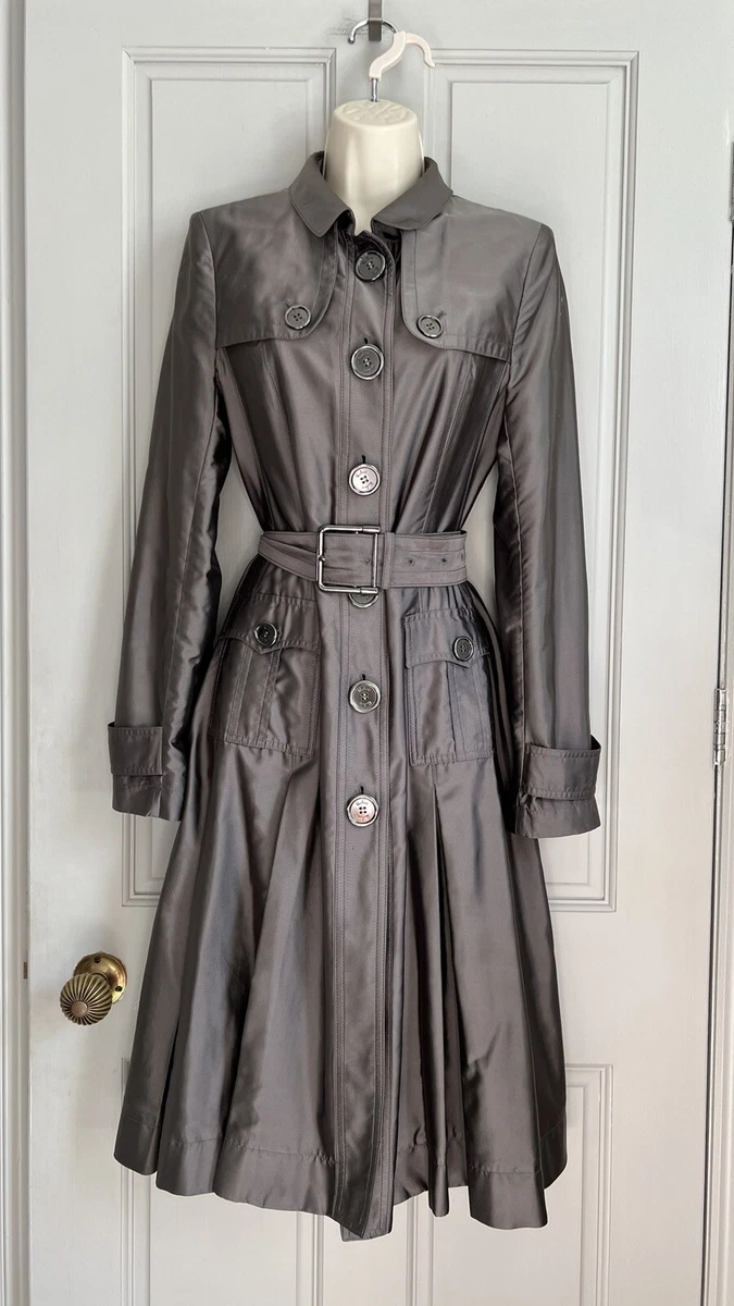 1500 Auth Burberry Trench Coat Burberry London Silk Coat Size 6