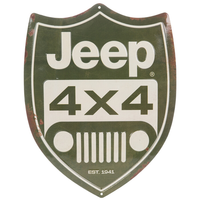 Green & Cream Jeep Shield Metal Sign 12 x 9 est 1941 | eBay