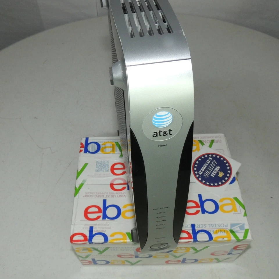 2Wire AT&T 3800HGV-B Gateway, U-Verse 4-Port Ethernet Silver (No Power Cable) - Image 2 of 4