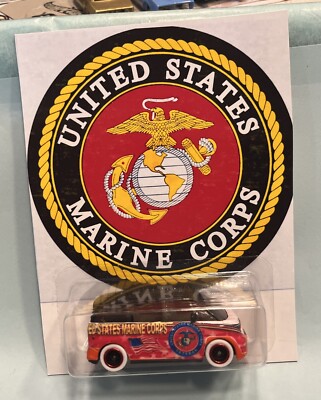 ''Custom Made'' Hot Wheels Volkswagen ID Buzz Van U.S. Marines Real Riders added!!
