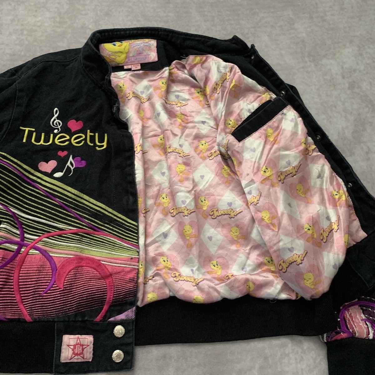 Vintage Jeff Hamilton Tweety Bird Jacket Size Youth M Racing Vintage Jeff Hamilton Tweety Bird Jacket Size Youth M Racing