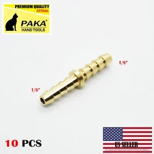 10PC - 1/8"  Hose Barb Mender Union Splicer Brass Fitting Gas Fuel Water