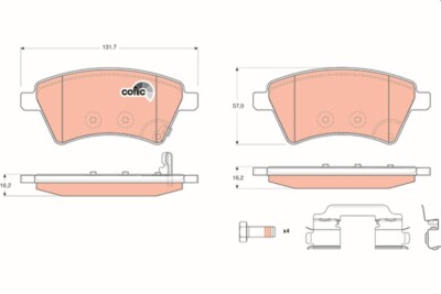 TRW GDB1673 brake pad set, disc brake for Fiat, Suzuki