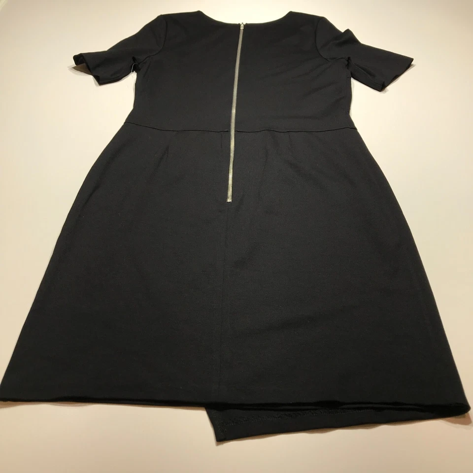 Платье женское Bar III размер 2XL черное с коротким рукавом футляр асимметричный подол эластичное - Изображение 2 из 4