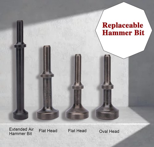 5Pcs Smoothing Air Hammer Bits Set Extended Pneumatic Chisel Tool Kit w/ Spring - Picture 7 of 7