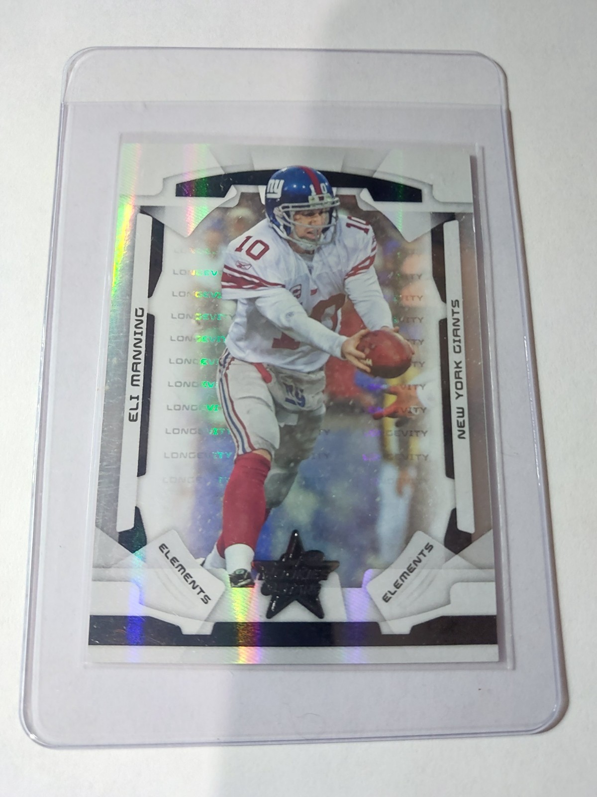 2008 Leaf Rookies & Stars Longevity Parallel Black 18/25 Eli Manning #115