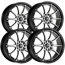 Set Of 4 Revolution Racing Rr32 18x8 5x1105x4.5 40mm Blackmachined Wheels
