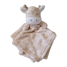 Tahari Giraffe Lovey Security Blanket Baby Plush 14” Tan Closed Eyes