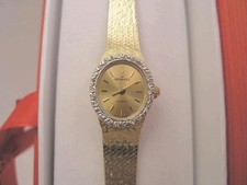 B56 Movado Ladies 14 K Sold Gold Case & Bracelet Swiss Quartz Wrist Watch w Box