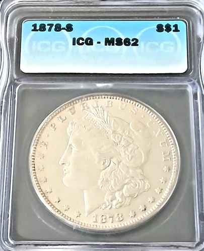 1878-S MORGAN SILVER DOLLAR ICG MS62