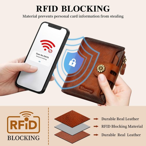 Wallet Women,RFID Blocking Leather Womens Wallet Bifold Compact Card ...