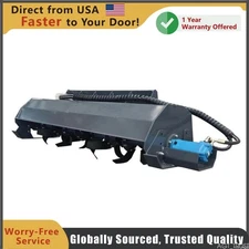 Agrotk 72 in Skid steer Hydraulic Tiller 32Pcs Blade USA Stock New AGT-ECSSTR072