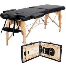 Massage Table Portable Lash Bed Spa Couch Foldable Adjustable 2 Fold with Bag