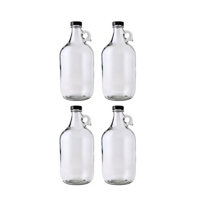 Fastrack 4-Pack 64oz Half-Gallon Glass Jugs w/ Polyseal Caps | Multipurpose
