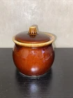 Hull Pottery Sugar Bowl Vintage, Oven Proof, USA, Brown Drip Glaze