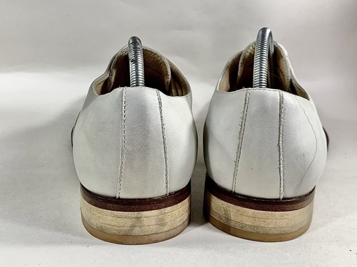 SHOO Men's Shoes Ivory Leather Formal Oxford Lace Up Shoes 40 UK 7 - Picture 12 of 15